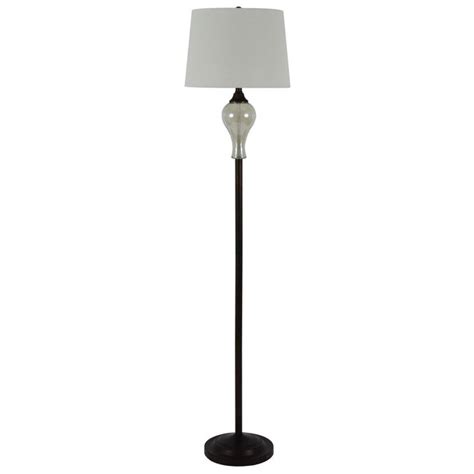 Decor Therapy Marion 61.5-in Diesel, Amberluster Glass Floor Lamp at ...