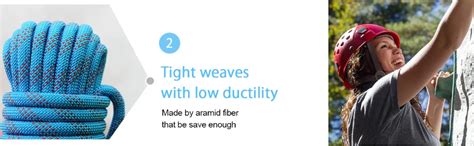 Oligitdi Static Outdoor Climbing Rope with 2 Hooks, 49FT Rappelling ...