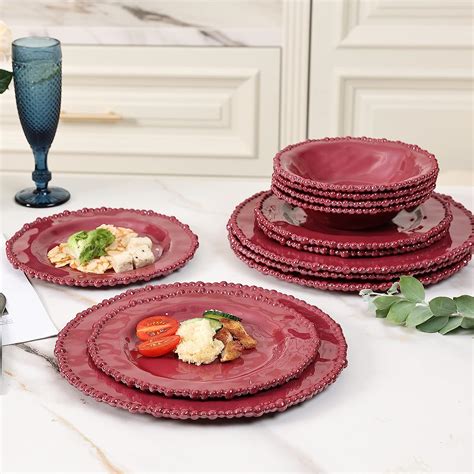 Amazon.com: Melamine Dinnerware Sets - 12 Pcs Melamine Dishes Set BPA ...