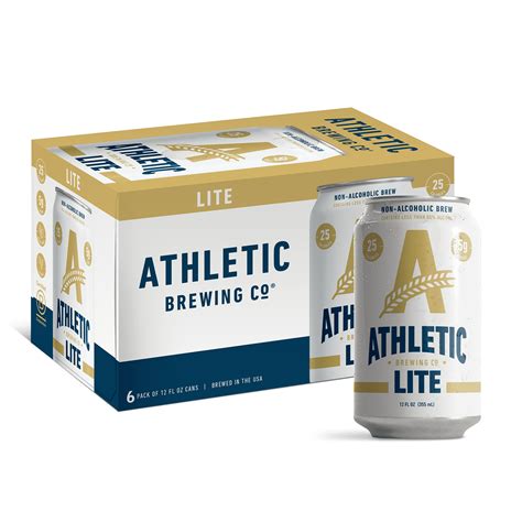 Athletic Brewing Company Lite, Non-Alcoholic Beer, 12 fl oz, 6 Pack, 0. ...