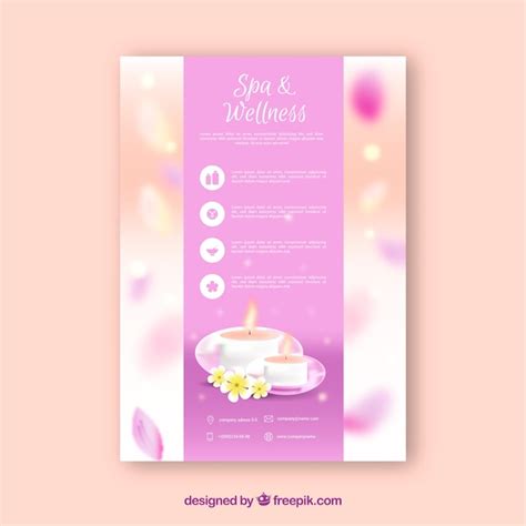Ulotka centrum spa z różnymi zabiegami relaksacyjnymi | Darmowy wektor