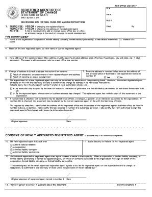 Fillable Online nd Change registered agent north dakota fillable form ...