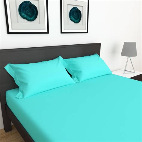 Buy Colour Connect Solid Double Bedsheet - Set Of 3 Pcs - Cotton - 154 ...
