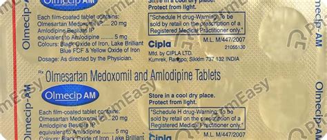 Olmecip Am Strip Of 10 Tablets: Uses, Side Effects, Price & Dosage ...