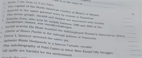 please answer of this question in true and false - Brainly.in