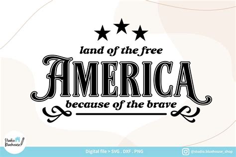 America Land of the Free Svg Graphic by Studiobluehouse · Creative Fabrica