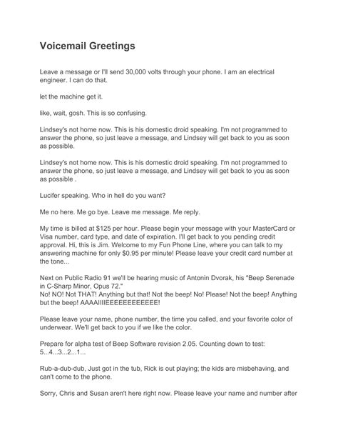 Free Printable Voicemail Greetings & Phone Message Templates [with Tips]