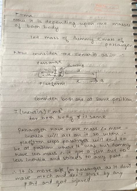 force = [2] (d) The deceleration of the dummy is less than the ...