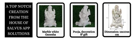 Salvus APP SOLUTIONS Marble Dust Lord Ganesha Idol Statue Symbol of ...