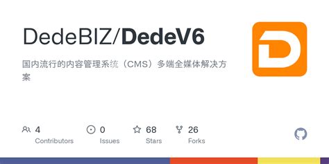 GitHub - DedeBIZ/DedeV6: 国内流行的内容管理系统（CMS）多端全媒体解决方案