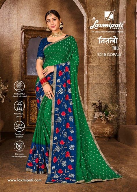 Laxmipati Titli 7219 Green Chiffon Saree – SANSKAR