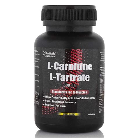 Healthvit L-Carnitine L-Tartrate 500 mg | Weight Loss Supplement, Fat ...