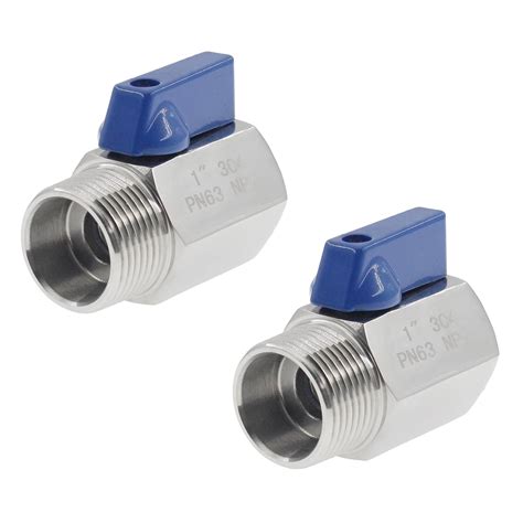 2 PCS Mini Ball Valve,SAFYY 304 Stainless Steel Shut Off Valve Heavy ...