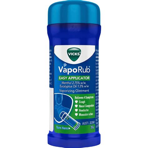 Vicks Vaporub Easy Applicator Decongestant Rub 35g | Woolworths