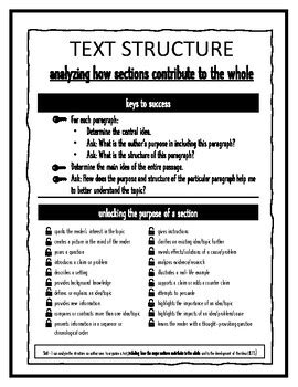 Image result for Text Structure Reference Sheet
