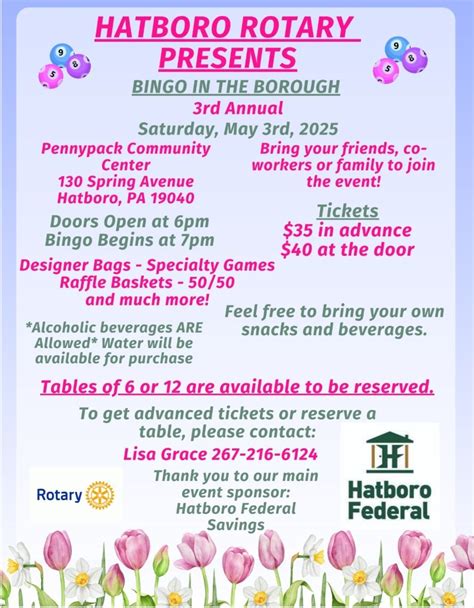 Hatboro Rotary Presents The 3rd Annual Bingo in the Borough Event ...