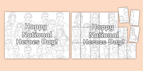 National Heroes Day: Collaborative Coloring Poster | Grades 2 - 6 | Twinkl