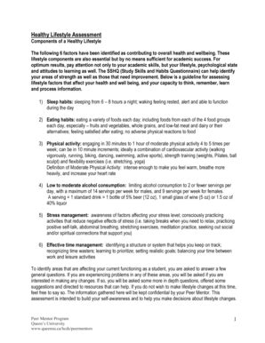 Healthy Lifestyle Assessment (complete Assessment) - Queen's ...