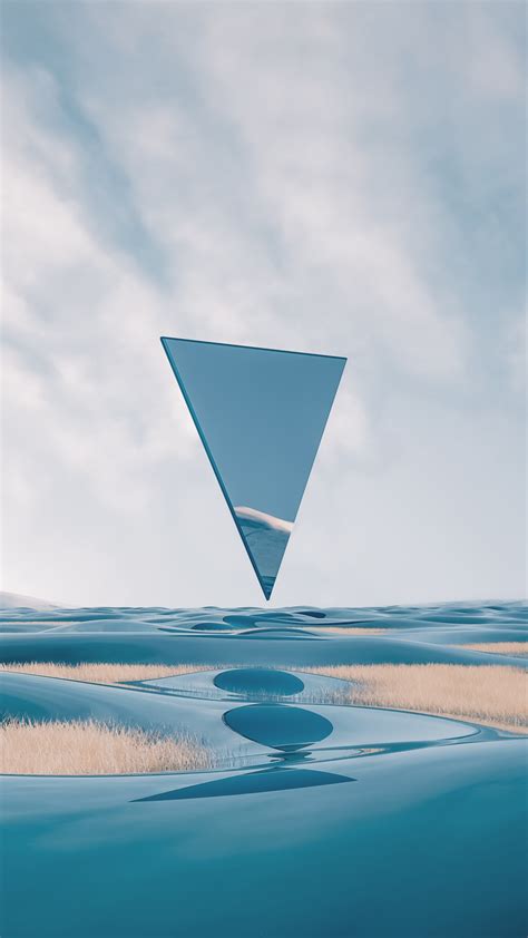 Triangle Wallpaper 4K, Landscape, Glass, Reflection