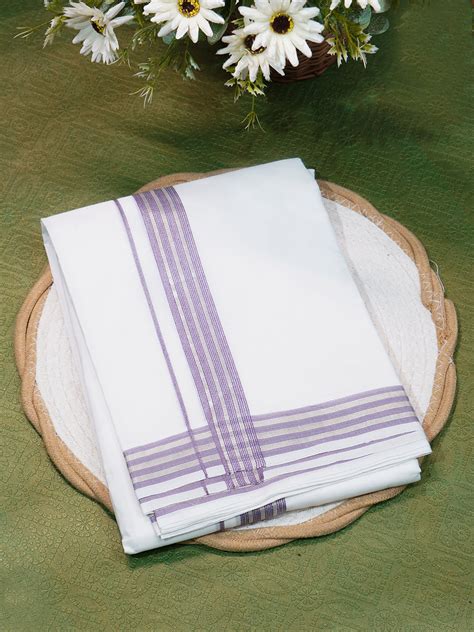 Men Premium Handloom White Dhoti with Fancy Jari Border HLM40