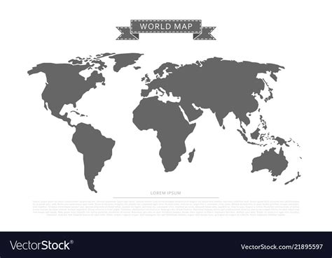 Flat world map Royalty Free Vector Image - VectorStock