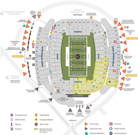 Jordan Hare Stadium Seating Chart with Seat Numbers