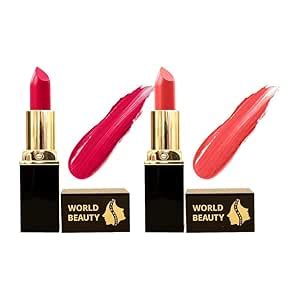Buy World Beauty Matte Lipstick Combo Pack – 2 Shades (Peach Crush ...