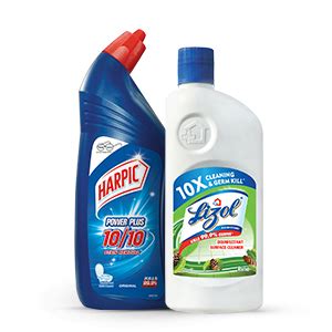 Lizol Disinfectant Surface & Floor Cleaner, Pine - 975 ml + Harpic ...