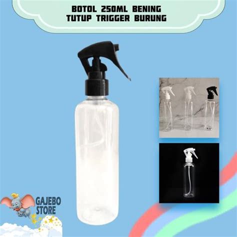Jual BOTOL SPRAY TRIGGER 250ML OVAL BENING / BOTOL OVAL 250ML CLEAR ...
