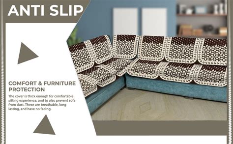 SAWNA HOMES L Shape 7 Seater Velvet Chenille Sofa Cover Set | Printed ...