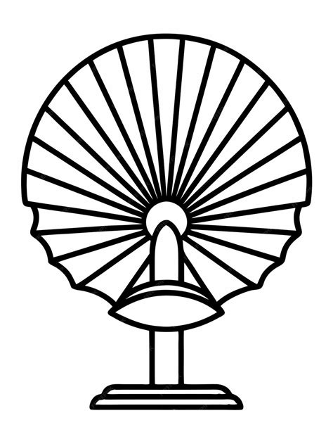 Table fan colouring book pages for children and adults with vector ...