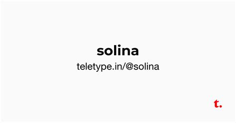 @solina — Teletype