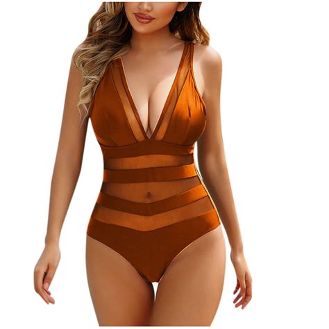 Bra Sized Swimwear for Women Women's One Piece Swimsuits Mesh Bathing ...