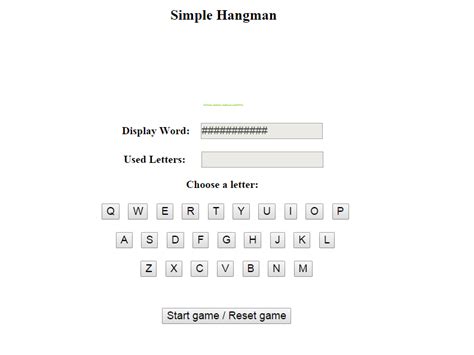 how to make a hangman game html and javascript source code 的图像结果