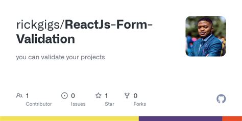 React JS Form Validation Example 的图像结果