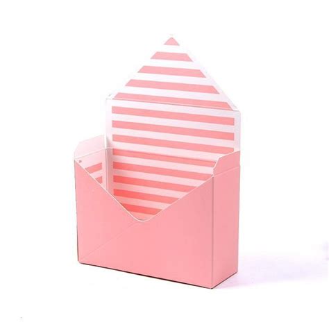 Pink & White Candy Stripe Envelopes Paper Gift Box (10 Pack) | Oasis ...