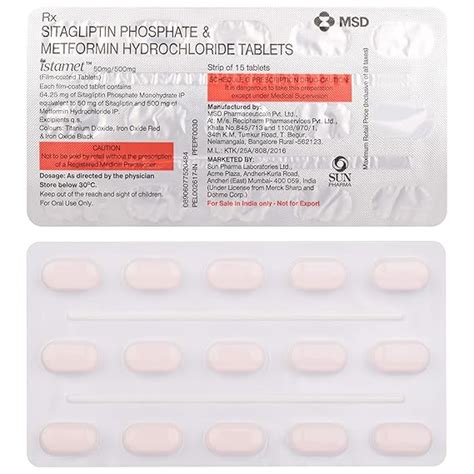 Istamet 50mg/500mg - Strip of 15 Tablets : Amazon.in: Health & Personal ...