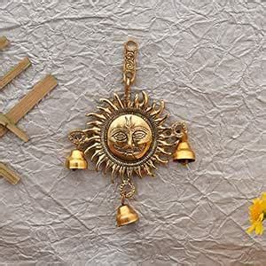 Collectible India Metal Surya Dev Wall Hanging Metal Showpiece (Golden ...