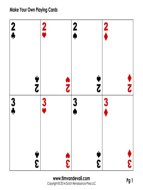 Free Printable Playing Cards Template - Mightyprintingdeals.com