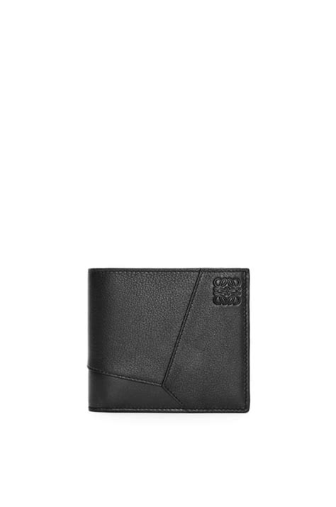Puzzle bifold wallet in classic calfskin Black - LOEWE