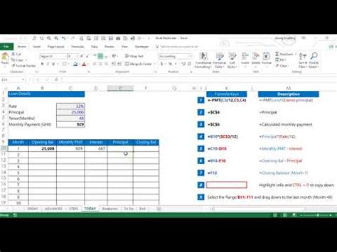 Loan Amortization Schedule in Excel - India Dictionary