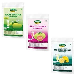 Yeshvi NATURAL Aam Panna Powder & Spicy Guava Powder With Mojito Drink ...