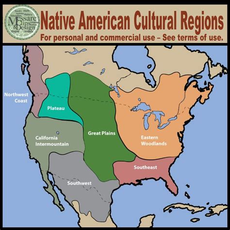 Map of Native American Cultural Regions in North America