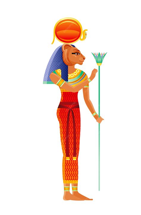 Premium Vector | Sekhmet egyptian goddess, lioness deity. ancient ...