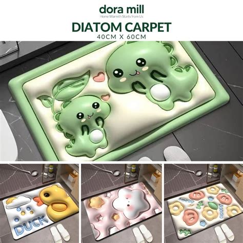 DORAMILL Cartoon 3D effect Diatom Mud Anti-Slip Absorbent Carpet Korea ...