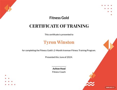 Fitness Training Certificate Template [Free PDF] - Word | PSD ...