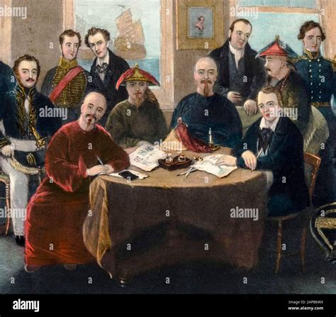 First Opium War, The signing and sealing of the Treaty of Nanking ...