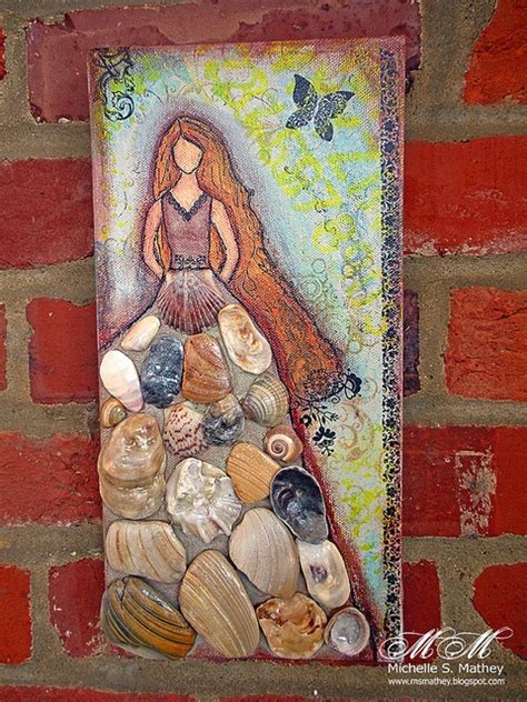 Shell Girl | Altered canvas, Art, Painting