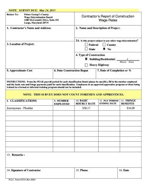 Fillable Online local5plumbers Prince George's County Prevailing Wage ...