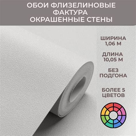 Обои флизелиновые 1,06 фактура ОКРАШЕННЫЕ СТЕНЫ, без подгона. Метровые ...